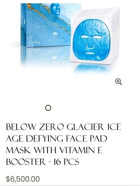 BELOW ZERO Glacier Ice Age-Defying Face Pad Mask — Blue (16 pcs)